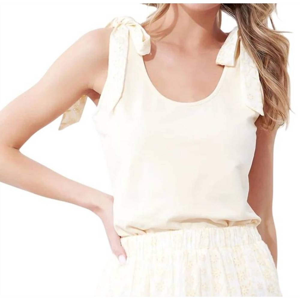 NEW STRUT & BOLT eyelet strap sleeveless top in french vanilla